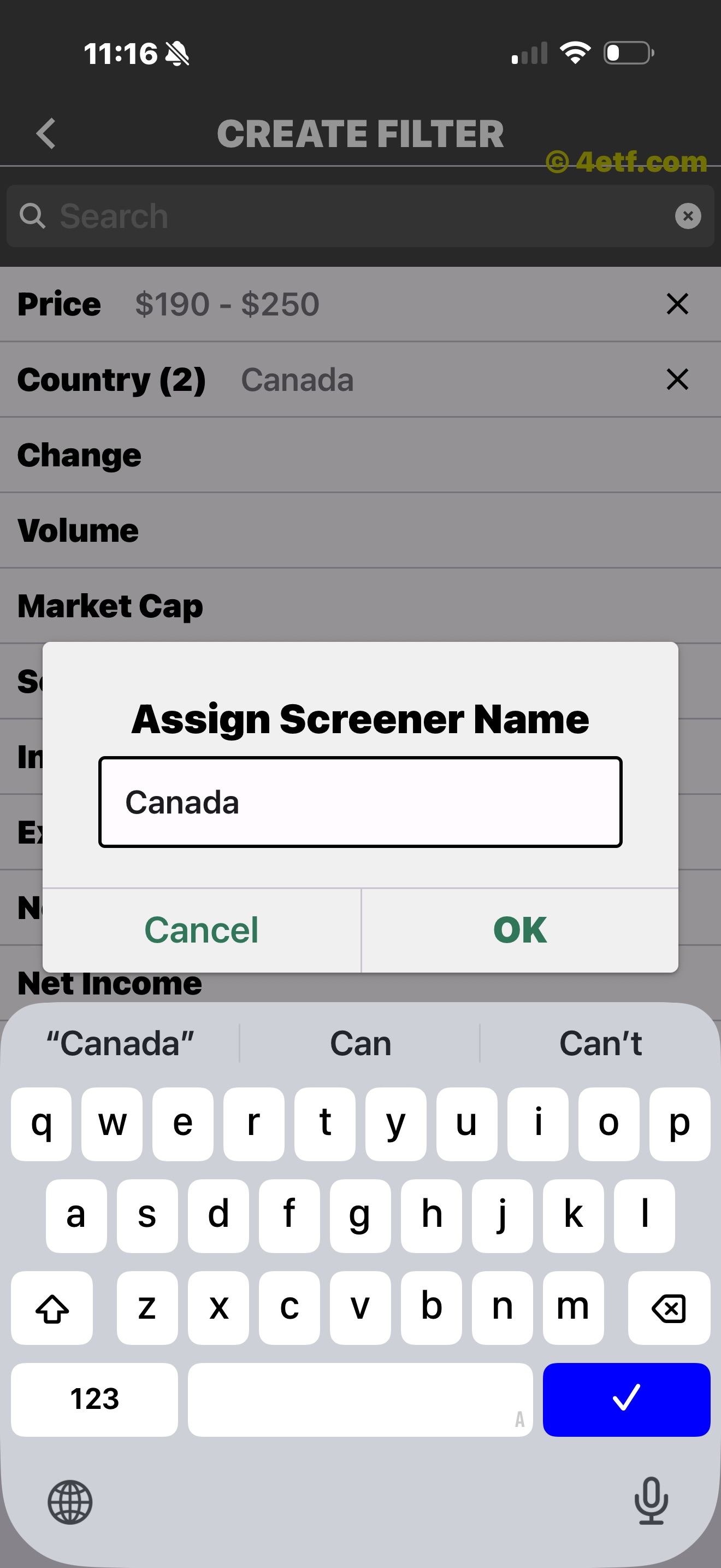 ETFon named screener ready to save